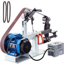 SucceBuy Smerigliatrice a nastro da 1,5 kW 2 x 82 pollici Levigatrice a nastro elettrica a 3 modalità a velocità variabile/constante per la produzione di coltelli per lucidatura di utensili