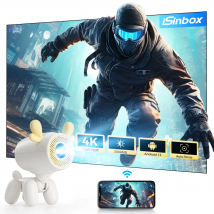 ISinbox Proiettore Intelligente A8 Android 13 Nativo 720P WIFI6 BT5.3 Supporto 1080P 4K Video Proiettore Raggio di Film All'aperto Portatile HDMI