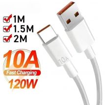Uniwersalny kabel USB typu C 120W 10A do super szybkiego ładowania 1M/1.5M/2M do Xiaomi Samsung S24 S23 Huawei P70 Honor, kabel do transmisji danych