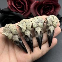 2 stücke 61*25mm 3D Krähe Schädel männer Schädel Halskette Anhänger Elster Gothic Halloween Geschenk Vogel Schädel handgefertigte Schmuck Zubehör