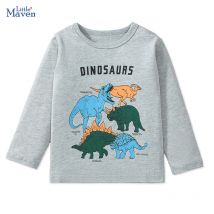 Kleine Maven Herbst Baby Jungen Tops Kinder kleidung Kinder kleidung Cartoon Dinosaurier T-Shirts Baumwolle