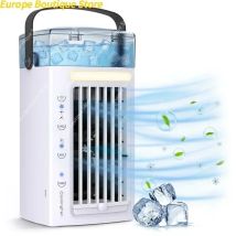 1 Stück 3-in-1-Schreibtisch-Luftkühler und Luftbefeuchter, tragbarer Klimaanlagenventilator mit 3 Lüftergeschwindigkeiten und 7 Farben LED-Licht für Schlafzimmer