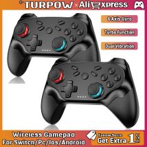 Joystick Turbo Game per Controller Switch, Gamepad Wireless Bluetooth per Nintendo Switch/Pro/OLED/PC