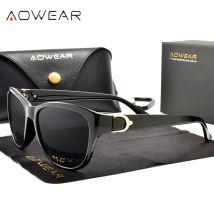 AOWEAR Markendesigner Vintage Polarisierte Sonnenbrille für Frauen Cat Eye Fashion Shades Sonnenbrille mit Etui