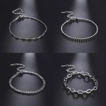 Simple Stainless Steel Bracelet for Men Women Water Wave Chain Figaro Chain Bracelet Fashion Women's Jewelry for Party Gifts