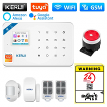 Nave Per ES/MX/RU KERUI Sistema di Allarme W181 WIFI GSM Allarme Casa Kit Tuya Smart APP Rilevatore di Movimento Sensore Porta Sirena