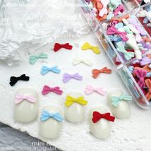 200 Stück neue Ankunfts-Band-Fliege-Nagel-Charms, reines und verführerisches, bonbonfarbenes Nail-Art-Zubehör im Ins-Stil für einen süßen Trend