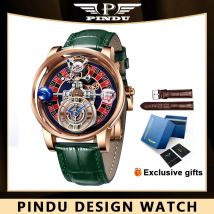 Relojes PINDU DESIGN 2024 para hombre, marcas superiores, serie Celestial de lujo, reloj creativo de ruleta, reloj de pulsera de cuarzo, Montre Homme