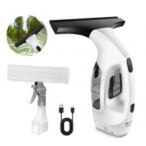 Aspirapolvere per finestre senza fili, aspirapolvere per finestre ricaricabile con testa di tergipavimento, serbatoio dell'acqua da 150 ml, leggero, 30 minuti da usare in uno