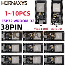 1-10PCS/ESP32 Development Board Type-C CP2102 WIFI Bluetooth Module Dual Core Wireless Module ESP-WROOM-32 Expansion Board 38Pin
