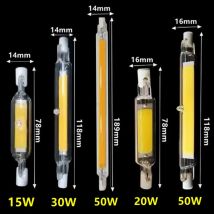 LED R7S COB Glass Tube 78mm 118mm 189mm High Power J78 J118 COB Light Bulb AC110V/220V Home Lighting Replace Halogen Lamp