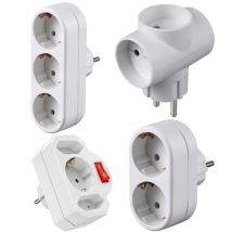 Adattatore presa Schuko europea da 1 a 3 UE Germania Presa convertitore presa di corrente con estensione a parete a 2 vie 3 vie con interruttore 16A Tipo E