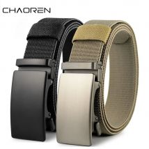 Cintura elastica sportiva da golf Cintura tattica Fibbia automatica in metallo Cintura militare da uomo in nylon elasticizzato resistente 115-135CM Cinture di grandi dimensioni
