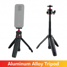 Ausziehbares Desktop-Stativ aus Aluminiumlegierung, drehbarer Kugelkopf, tragbarer Vlog-Selfie-Stick, Griff für GoPro Insta360 DJI SLR