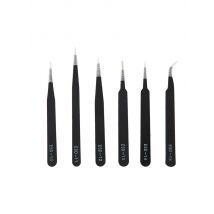 6-teiliges Präzisionspinzetten-Set, ESD, antistatisch, Edelstahl-Pinzette, Reparaturwerkzeuge für die Elektronikreparatur, Löten, Handwerk