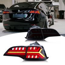 Luci posteriori a LED per Tesla Model 3 Model Y 2017-2022 Segnale di svolta giallo sequenziale Animazione dinamica Gruppo lampade posteriori nere