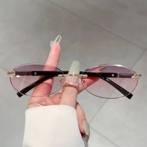 KAMMPT Randlose ovale Sonnenbrille für Herren, 2024, neue Mode, Farbverlauf, mehrfarbig, Schattierungen, Damen, trendiges Luxus-Design, Outdoor-Sonnenbrille