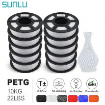 SUNLU PETG 10KG 3D Printer Filament 1KG/Roll 1.75MM ±0.02MM 1000G 100% Line Up Neatly FDM Printing Consumable Material From EU