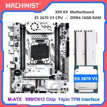 MACHINIST X99 K9 Motherboard TPM2.0 E5 2670 V3 LGA 2011-3 CPU 16GB DDR4 RAM C612 Chip Vierkanal USB 3.0 NVME M.2