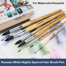 1Pc Russian White Nights Sonnet Artists Grade Professional Squirrel Hair Painting Brush Pen, For Watercolor, Gouache Painting