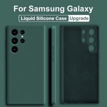 Flüssige silikon telefon hülle für samsung galaxy s22 s21 s23 s24 ultra a54 a53 a52 a34 a14 5g weiche hüllen stoßstangen abdeckung zubehör