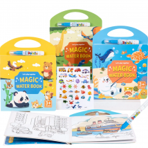 Neues 2-in-1 wiederverwendbares Malbuch, Wassermalerei, Aufkleber, Puzzles, Spielbuch, sensorisch, für die frühe Bildung, Puzzle, Zeichenspielzeug