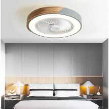Ventiladores de techo inteligentes nórdicos con luz para sala de estar, aspas de comedor, lámpara Reversible de 6 velocidades, 52cm, ventiladores de iluminación de 36W