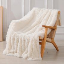 Extra weiche Fuzzy Kunst pelz Decke reversible lange Haare zottelige Decke flauschige gemütliche Plüsch Fleece Decken für Couch Sofa