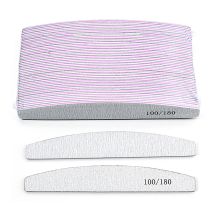 25/50pcs Lime per unghie grigie 100 180 Grana quadrata Mezzaluna Forte carta vetrata Forniture per unghie per strumenti professionali per accessori per manicure