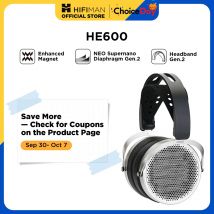 HIFIMAN HE600 Open-Back Over-Ear Full-Size Headphones with Enhanced Magnet