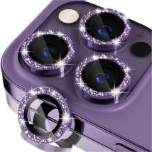 3 Stück Glitzer-Diamantkappen, Metall-Objektivschutz für iPhone 16 15 14 Plus 13 12 Mini 11 Pro Max Kameraschutzglasfolie