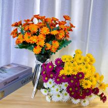 21 teste di girasoli piccole margherite mazzi di camomilla materiali per la decorazione di nozze decorazione della casa fiori artificiali fai da te C