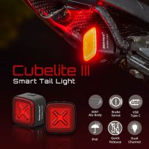 Enfitnix Cubelite III Inteligentna Lampka Tylna Rowerowa Światło Stop Ostrzegawcze Ultra Jasna Lampka Tylna Ładowanie USB LED Lampka Nocna Ostrzegawcza