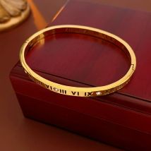 Titan Stahl eingelegte Strass Armreifen für Frauen einfache High Sense ausgehöhlte Schnalle Herren Armbänder Modeschmuck Geschenke