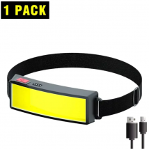 Faro LED Portatile COB, Lampada Frontale per Esterni con Batteria Integrata, Ricaricabile USB, Lanterna per Campeggio, Pesca, Arrampicata
