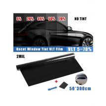 50x300CM Black Car Window Film 5%/20%/35%/50%/70% VLT Window Tinting Glass Shading Sticker Summer UV Protector Auto Accessories