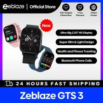 Nuevo reloj inteligente Zeblaze GTS 3 con llamadas de voz pantalla HD ultragrande de 2,03 pulgadas Monitor de salud 24 horas más de 100 modos deportivos más de 200 caras de reloj