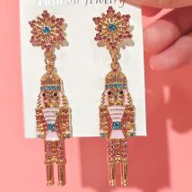 Boho-Stil Nussknacker baumeln Ohrringe, Weihnachts atmosphäre Märchen Charakter Ohrringe, Spaß Urlaub Ohrringe für den täglichen Gebrauch