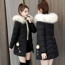 2025 New Winter Warm Down Cotton Jacket Women Parkas Medium Length Coat Thicke Hood Cotton Coats Overcoat Female Outwear