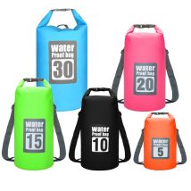 5L/10L/15L/20L/30L PVC Impermeabile Sacchetto Asciutto Immersioni All'aperto Pieghevole di Stoccaggio Spiaggia Nuoto Borsa Rafting Fiume Oceano Zaino