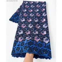 Rosa, blaugrün, echte Schweizer Spitze, afrikanischer Deluxe-Voile-Stoff in der Schweiz, ausgezeichnete, von nigerianischen Ghana inspirierte Kleidung, 5 Yards