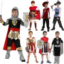 Umorden niños antiguo romano Grecia guerrero griego soldado gladiador disfraces de caballero Medieval para niños fiesta de Halloween
