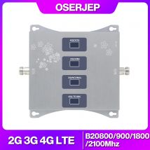 Vier Band 2G 3G 4G signal Repeater LTE 800/900/1800/2100 mhz Cellular Verstärker Mobile signal Telefon Booster Band20/8/1/3 GSM DC
