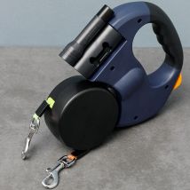 Doppelköpfige Hundeleine, Zugseil mit LED-Licht, Hundeleine, einziehbare Hundeleine für kleine und mittelgroße Hunde