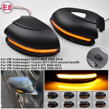 2szt Do Volkswagen VW Golf 6 MK6 GTI R32 08-14 2szt Samochodowy dynamiczny kierunkowskaz LED Lusterko wsteczne Kierunkowskaz migacza