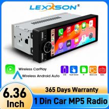 1DIN Universale MP5 Supporto per autoradio da 6,36 pollici Wireless Carplay Android AUTO AUX USB SWC BT Touch Screen Lettore video multimediale