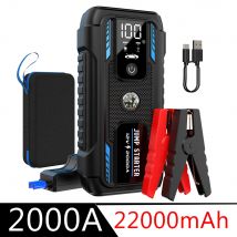 Avviatore di emergenza per auto 2000A Power Bank 22000mAh Dispositivo di avviamento per auto Ricarica rapida Caricabatteria per auto Booster