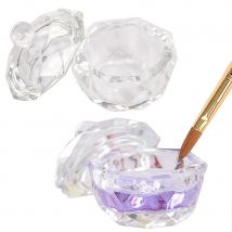 Nail Art Glasbecher mit Deckel für Acrylflüssigkeit, Pinselreiniger, Nail Art Dappen Dish