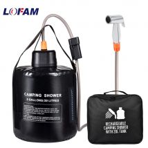 Tragbare Campingdusche mit 20 l Solar-Heiztasche, wiederaufladbare elektrische Pumpe zum Bewässern von Blumen, Wandern, Strand, Hundewäsche