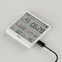 DUKA Smart Home WLAN Temperatur- und Feuchtigkeitssensor Innenraum-Uhr Hygrometer Thermometer Digitale Wetterstation